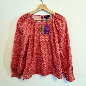 NWT J. Crew Puff Sleeve Liberty Toutouayette Blouse Floral Classic Preppy Small